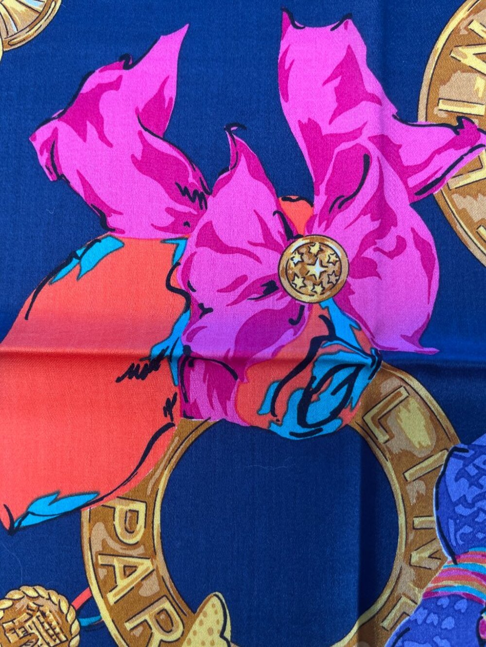 Céline Paris Cotton Scarf Colorful Hat Print - Picture 9 of 15